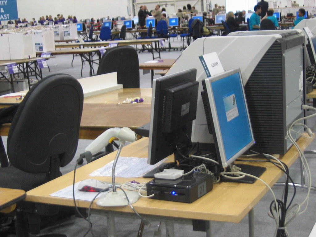 A ballot box used in an election